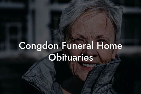 congdon funeral home|More.